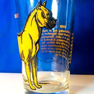 Picture of Boxer with dogs information on drinking glass